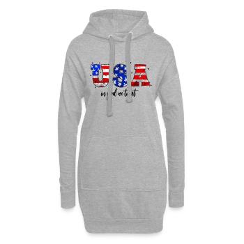USA In God We Trust - Hoodie Dress - heather grey - Front