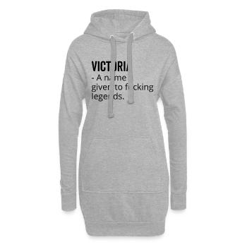 Victoria un nom donné à Fucking Legends - Sweat-shirt à capuche long Femme - gris chiné - Devant