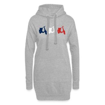 Frankreich Motorroller Scooter Moped - Hoodie-Kleid - Grau meliert - Vorne