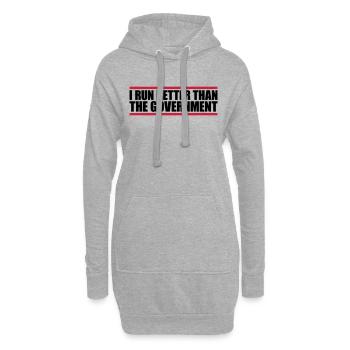 mieux fonctionner que le gouvernement - Sweat-shirt à capuche long Femme - gris chiné - Devant