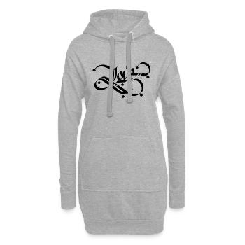 Love - schwarz - Hoodie-Kleid - Grau meliert - Vorne