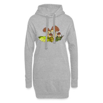 Pilze - Hoodie-Kleid - Grau meliert - Vorne