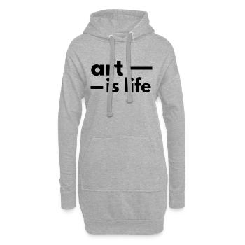 Kunst ist Leben - L’art c’est la vie - Sweat-shirt à capuche long Femme - gris chiné - Devant