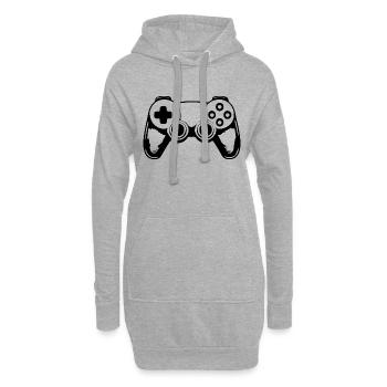 Manette de jeu de jeux vidéo - Sweat-shirt à capuche long Femme - gris chiné - Devant