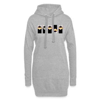 Die verrückten Alpakas in schwarz - Hoodie-Kleid - Grau meliert - Vorne