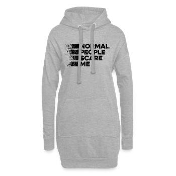 Normale Menschen machen mir Angst - Psych Design - Hoodie-Kleid - Grau meliert - Vorne