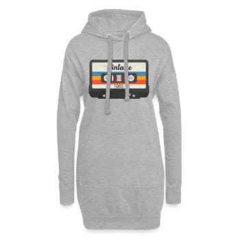 Cassette Vintage 1985 - Sweat-shirt à capuche long Femme - gris chiné - Devant