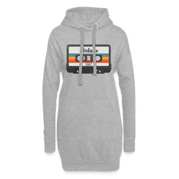 Cassette Vintage 1987 - Sweat-shirt à capuche long Femme - gris chiné - Devant