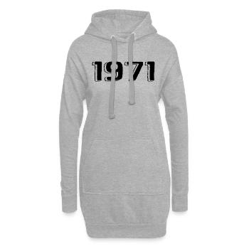 Millésime 1971 Né Anniversaire Rétro 1971 - Sweat-shirt à capuche long Femme - gris chiné - Devant