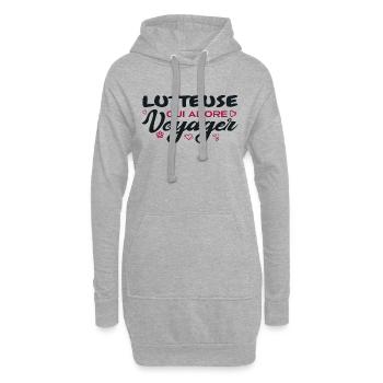 Weltenbummler mit einer Leidenschaft für das Reisen - Hoodie-Kleid - Grau meliert - Vorne