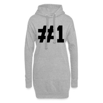 1 - Sweat-shirt à capuche long Femme - gris chiné - Devant