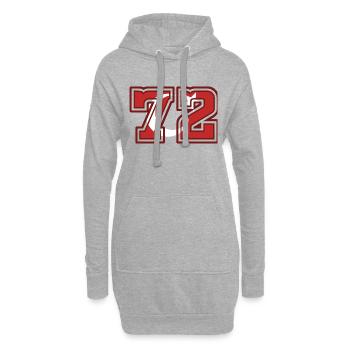 72 - Sweat-shirt à capuche long Femme - gris chiné - Devant