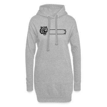 Tigre - Nom prénom - Sweat-shirt à capuche long Femme - gris chiné - Devant