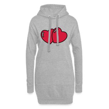 cœur - Sweat-shirt à capuche long Femme - gris chiné - Devant