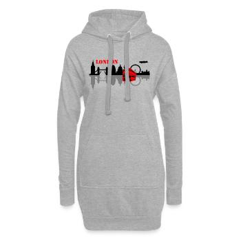 london skyline - Hoodie-Kleid - Grau meliert - Vorne