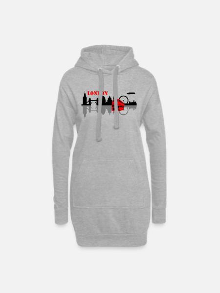 london skyline - Hoodie Dress - heather grey