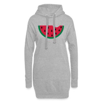 fruit pastèque pastèque - Sweat-shirt à capuche long Femme - gris chiné - Devant