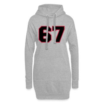 Number67 - Sweat-shirt à capuche long Femme - gris chiné - Devant