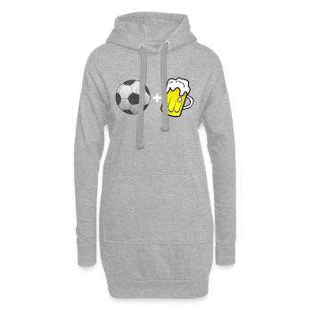 Fussball und Bier - Hoodie-Kleid - Grau meliert - Vorne