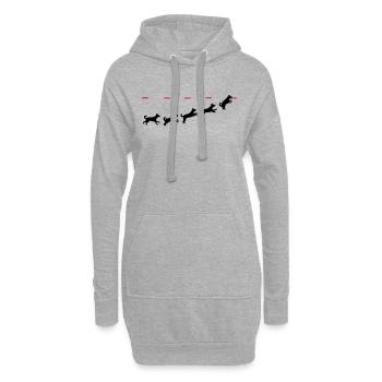 Frisbee dog - Hoodie-Kleid - Grau meliert - Vorne