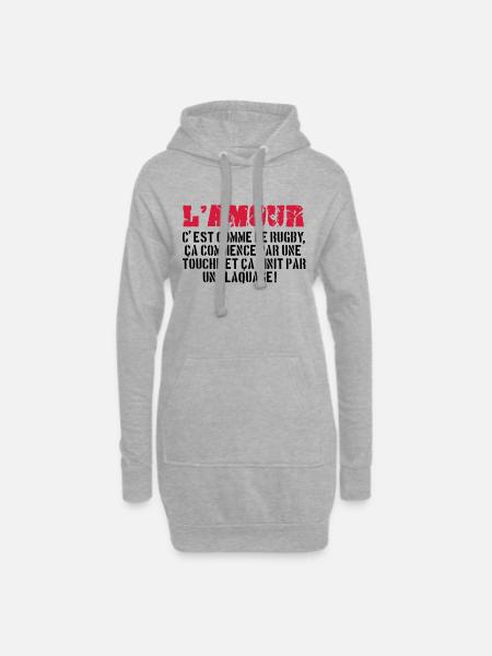 rugby - Hoodie Dress - heather grey