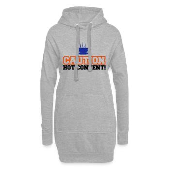 Caution Hot Content - Hoodie-Kleid - Grau meliert - Vorne