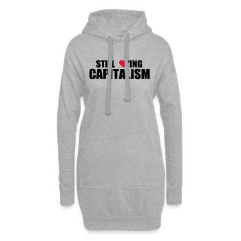 Still loving Capitalism - Hoodie-Kleid - Grau meliert - Vorne