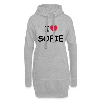 I love Sofie - Hoodie-Kleid - Grau meliert - Vorne