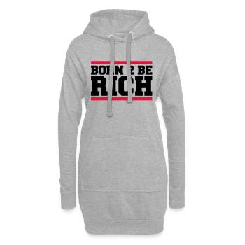born_2_be_rich_qu2 - Sweat-shirt à capuche long Femme - gris chiné - Devant