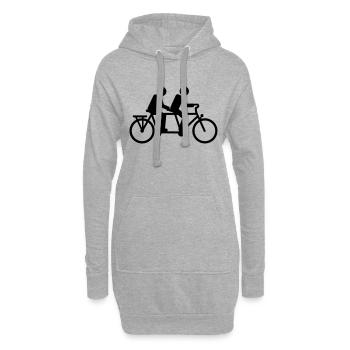 Tandem Fahrrad - Hoodie-Kleid - Grau meliert - Vorne