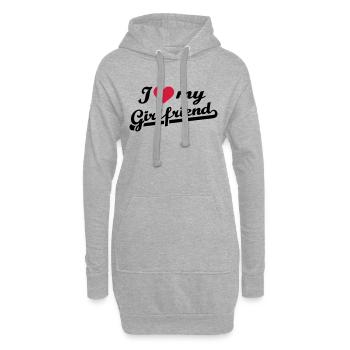 I love my girlfriend - Sweat-shirt à capuche long Femme - gris chiné - Devant