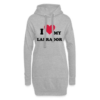 I Love my Labrador Hund Hunde Shirt - Hoodie-Kleid - Grau meliert - Vorne