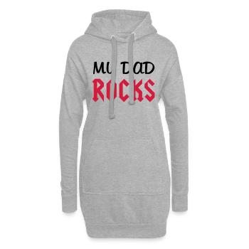 Dad Rocks - Sweat-shirt à capuche long Femme - gris chiné - Devant