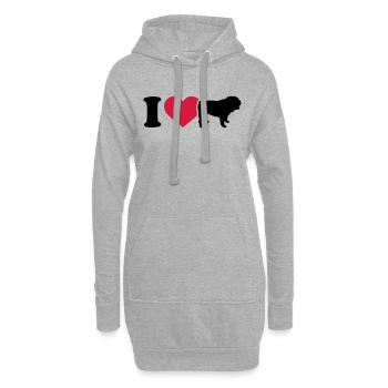 Bulldogge - Hoodie-Kleid - Grau meliert - Vorne
