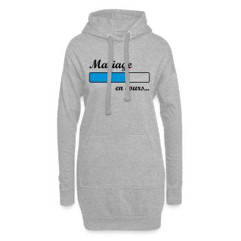Mariage en cours ... - Sweat-shirt à capuche long Femme - gris chiné - Devant