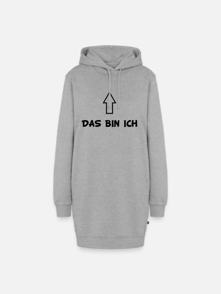 Das bin ich - Pfeil - Hoodie-Kleid - Grau meliert