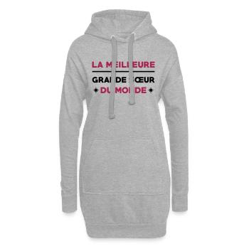 Soeur / Sœur / Sœurette / Soeur / Naissance - Sweat-shirt à capuche long Femme - gris chiné - Devant