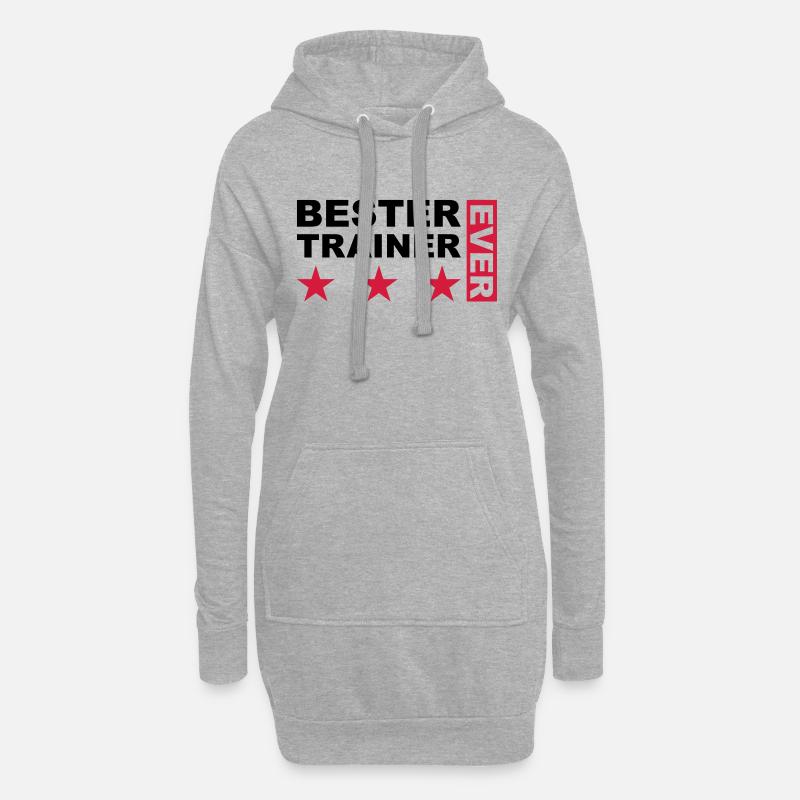 Bester Trainer - V2 - Hoodie-Kleid - Grau meliert