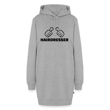 Friseur - Hoodie-Kleid - Grau meliert - Vorne