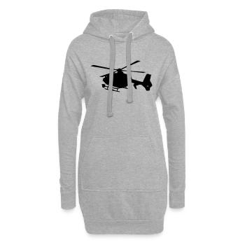 ec135 ah135 Hubschrauber Helikopter Helicopter - Hoodie-Kleid - Grau meliert - Vorne