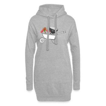 Jardin centre de data center cadeau jardinier - Sweat-shirt à capuche long Femme - gris chiné - Devant