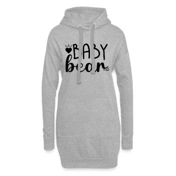 Ours de chéri - Sweat-shirt à capuche long Femme - gris chiné - Devant
