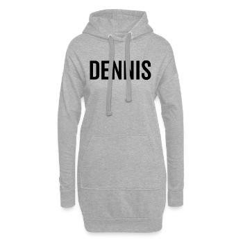 Dennis Custom Name Schriftart Text Geburtstag - Hoodie-Kleid - Grau meliert - Vorne