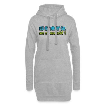spassige Worte es ist nicht so, wie es aussieht - Hoodie-Kleid - Grau meliert - Vorne