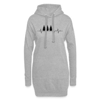 Forester Forest Tree Nature Battement de cœur - Sweat-shirt à capuche long Femme - gris chiné - Devant