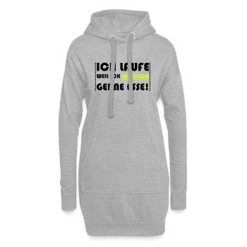 Laufen + Essen <3 - Hoodie-Kleid - Grau meliert - Vorne