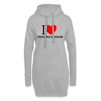 I LOVE FRIEDRICHSHAIN - Hoodie-Kleid - Grau meliert - Vorne
