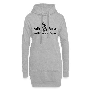 Kaffeepause Mittwoch bis Februar Büro-Humor Satire - Hoodie-Kleid - Grau meliert - Vorne