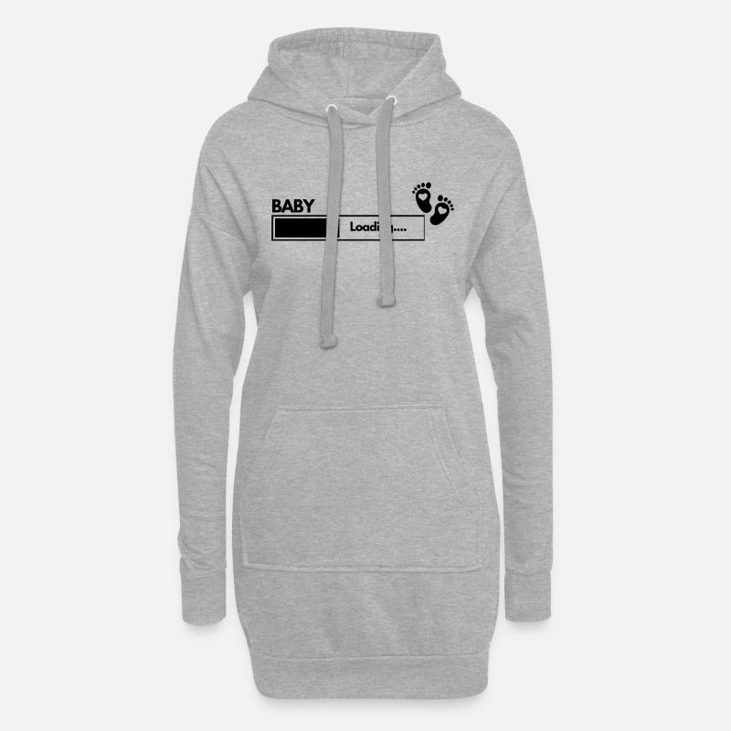 Witziger Spruch Baby Loading - Hoodie-Kleid - Grau meliert