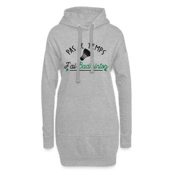 pas le temps j ai Badminton - Sweat-shirt à capuche long Femme - gris chiné - Devant